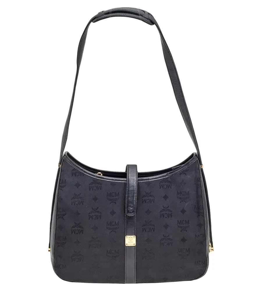 MCM Black Leather and Nylon Shoulder Bags