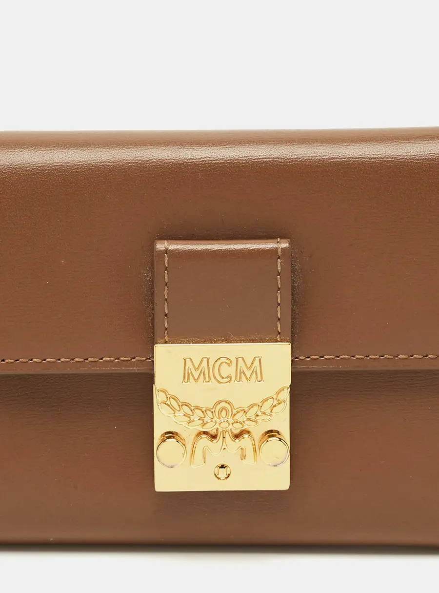 MCM Patricia Brown Leather Trifold Wallet