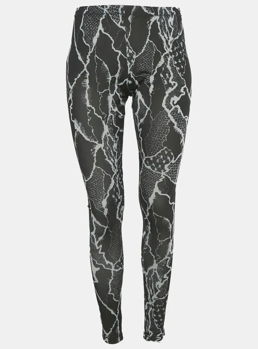 McQ by Alexander McQueen Monochrome Snakeskin Print Jersey Leggings S