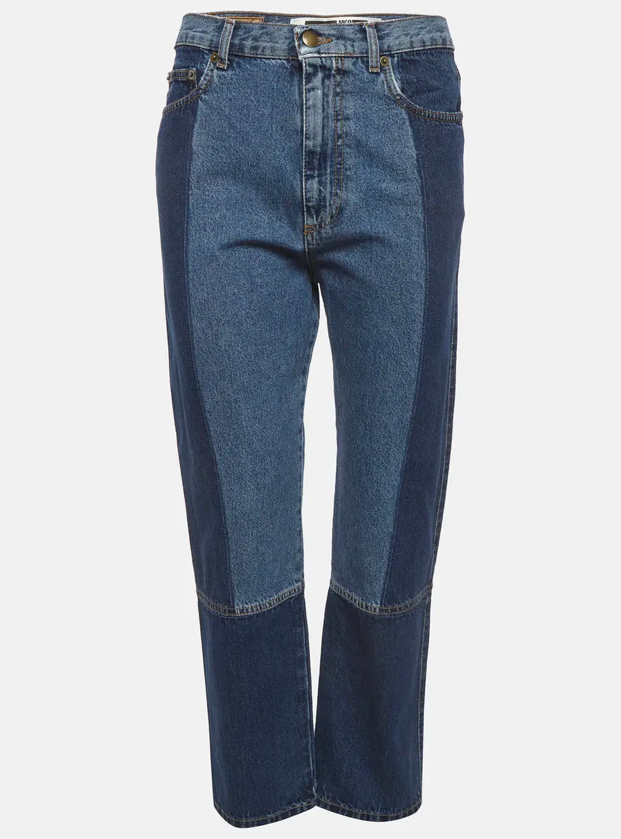 McQ by Alexander McQueen Blue Denim Two Toned Jeans M