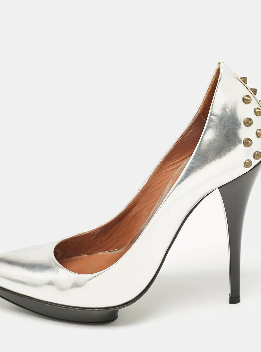 McQ by Alexander McQueen Silver Leather Platform Pumps Size 39