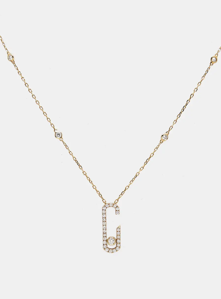 Messika Gigi Hadid Move Addiction Diamond 18k Yellow Gold Necklace
