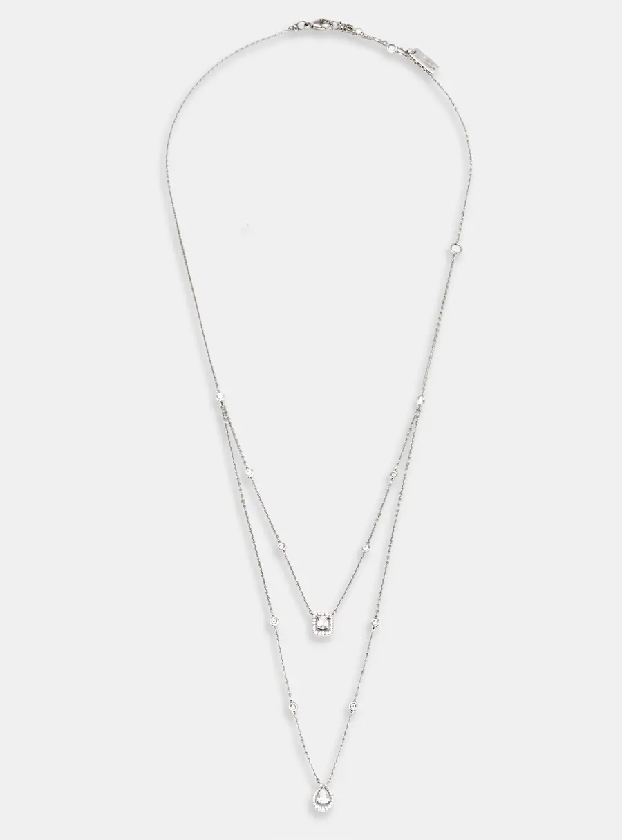 Messika My Twin Two Row Diamond 18k White Gold Necklace