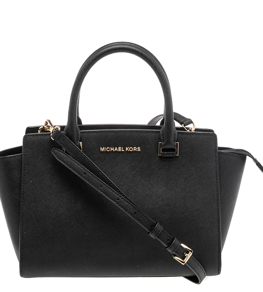Michael Kors Selma Black Leather Satchel