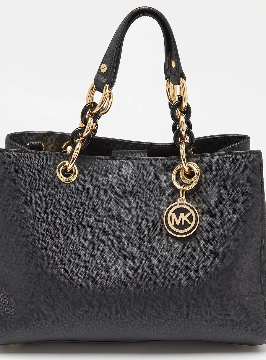 MICHAEL Michael Kors Black Saffiano Leather Medium Cynthia Tote