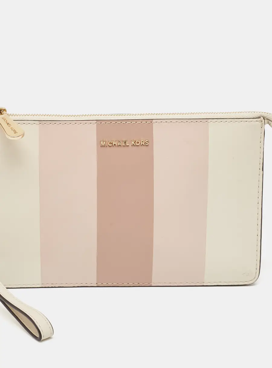 Michael Kors Multicolor Leather Stripe Daniel Wristlet Pouch