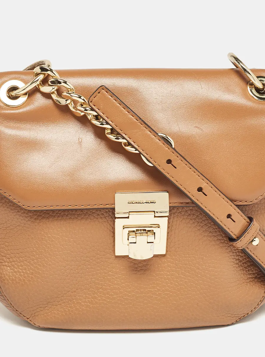 Michael Kors Brown Leather Cecelia Crossbody Bag