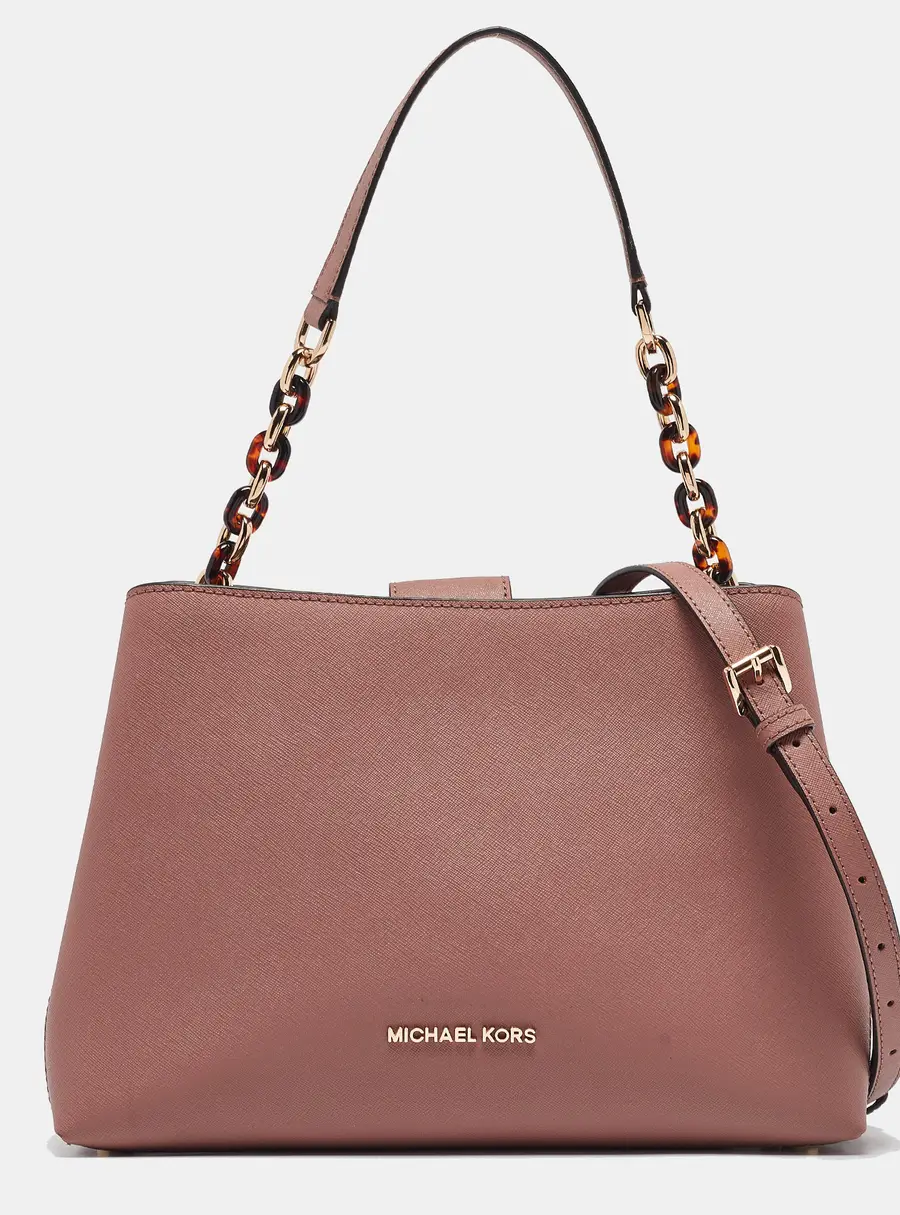 Michael Kors Old Rose Leather Large East West Portia Satchel