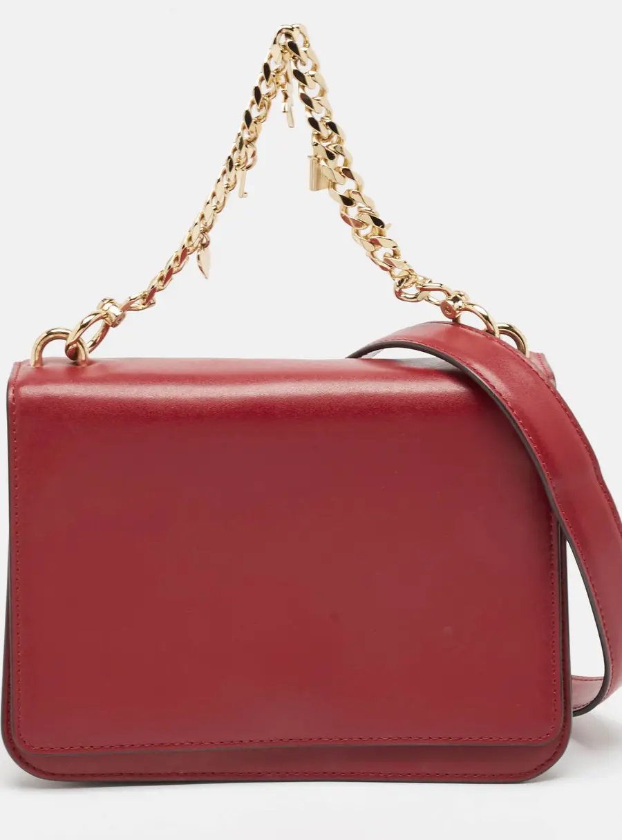 Michael Kors Red Faux Leather Flap Shoulder Bag