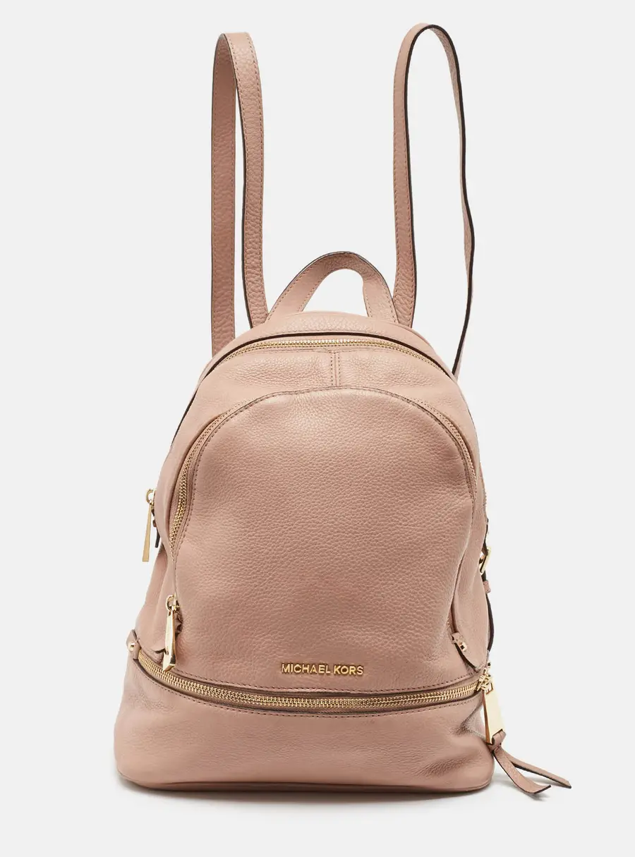 Michael Kors Rhea Beige Leather Backpacks