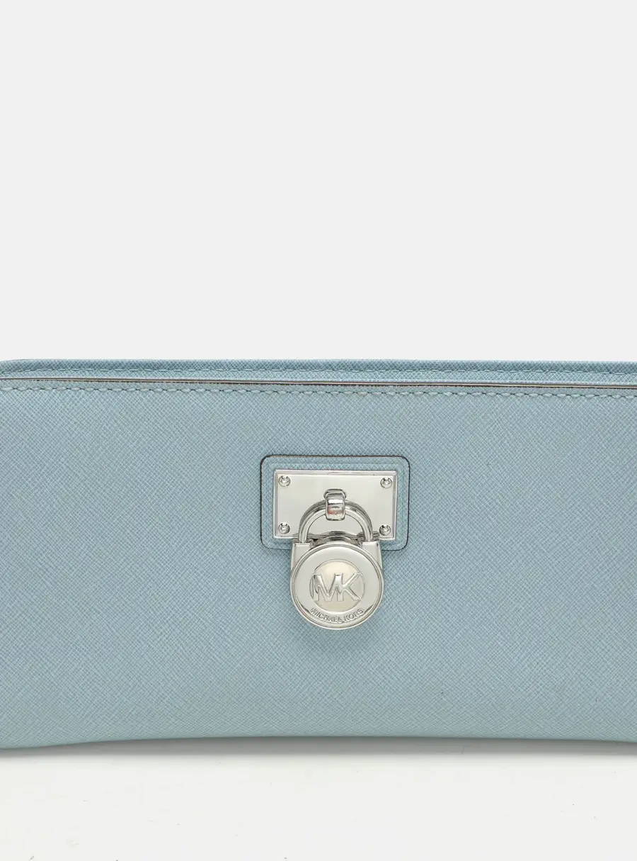 Michael Kors Blue Leather Zip Around Wallet