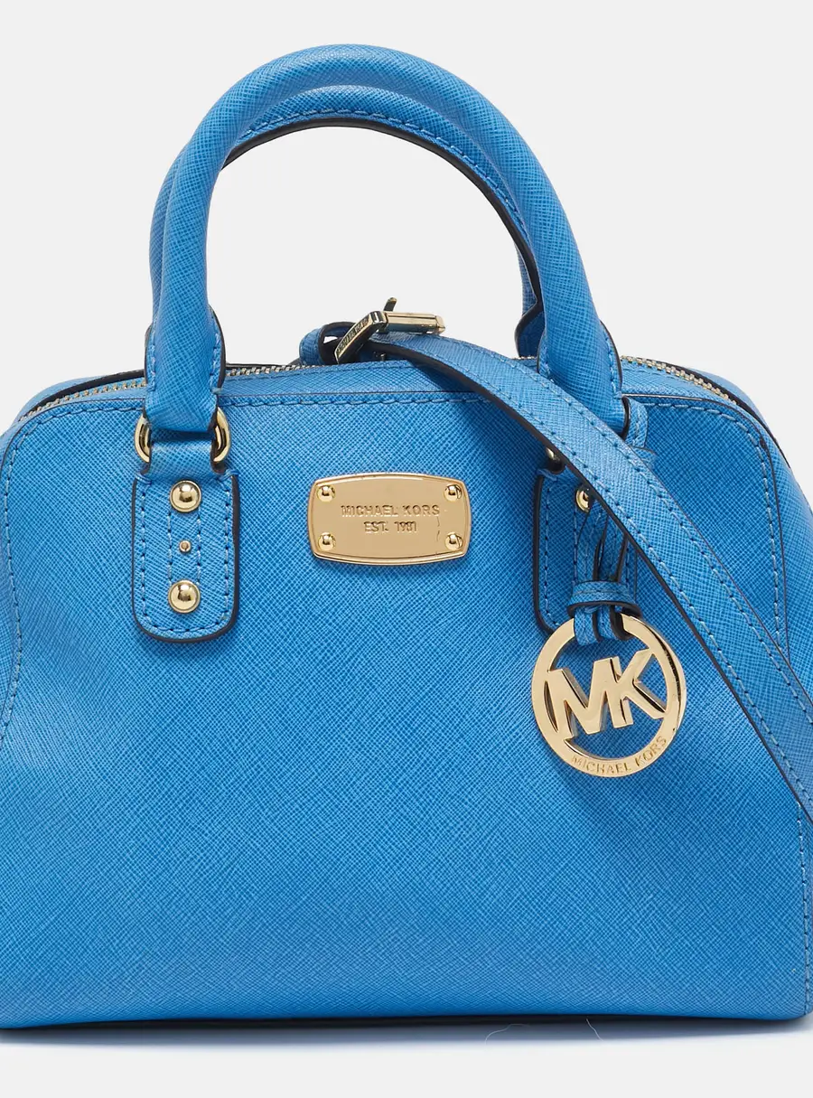 Michael Kors Blue Leather Dome Satchel