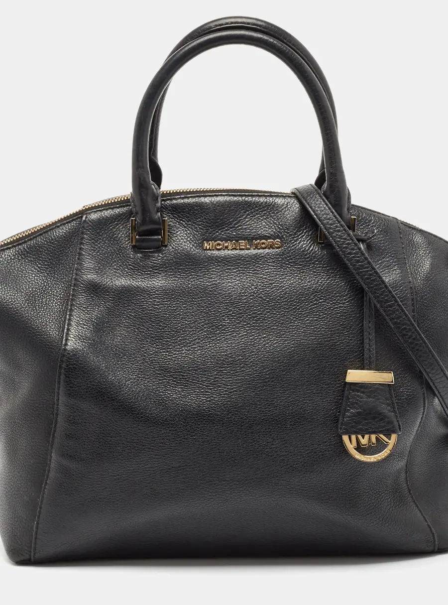 Michael Kors Black Leather Large Riley Satchel