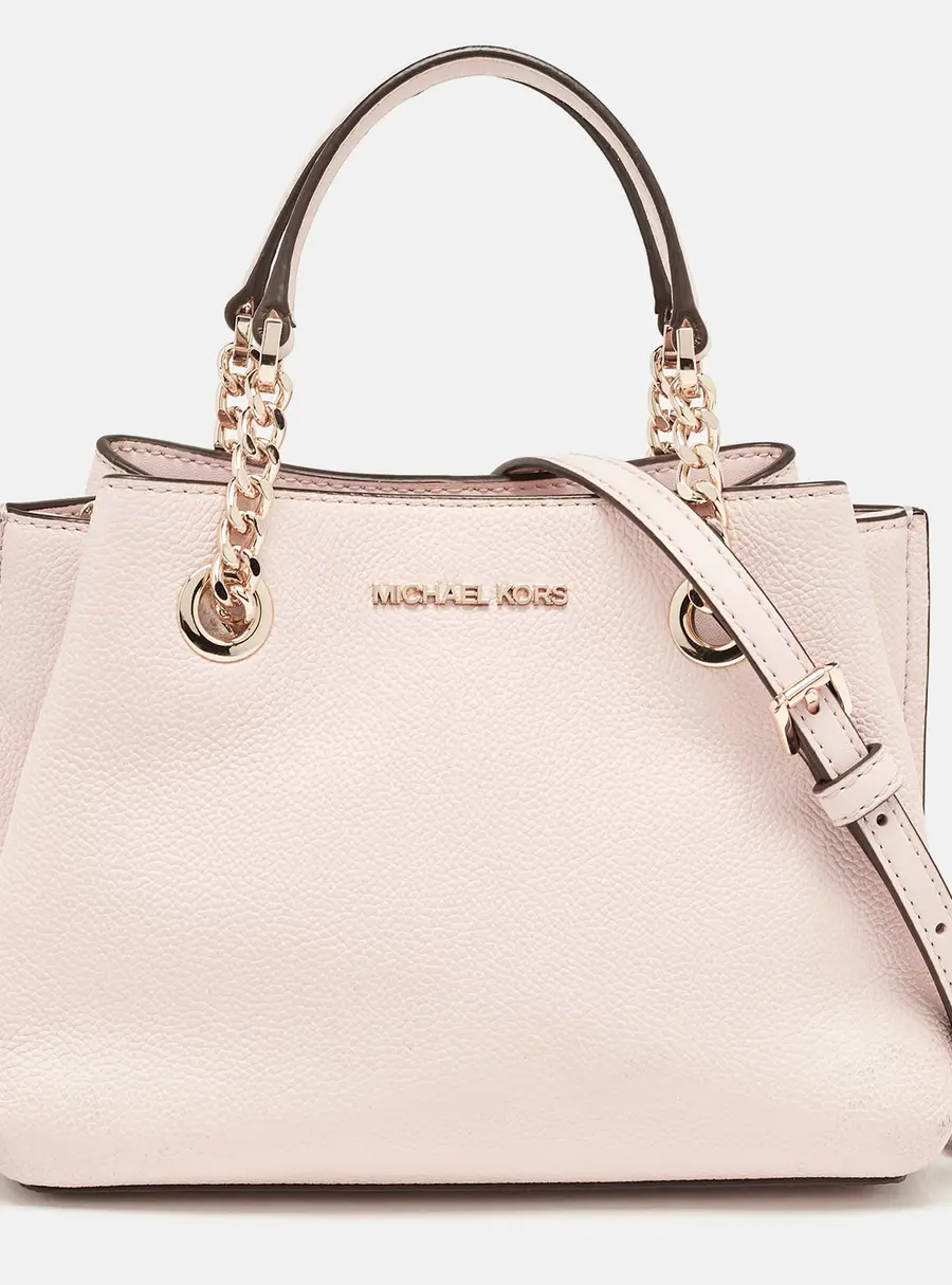 Michael Kors Small Pink Faux Leather Tote Bag