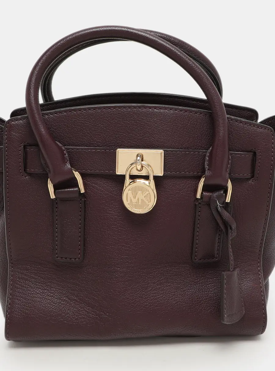 Michael Kors Hamilton Purple Leather Satchel