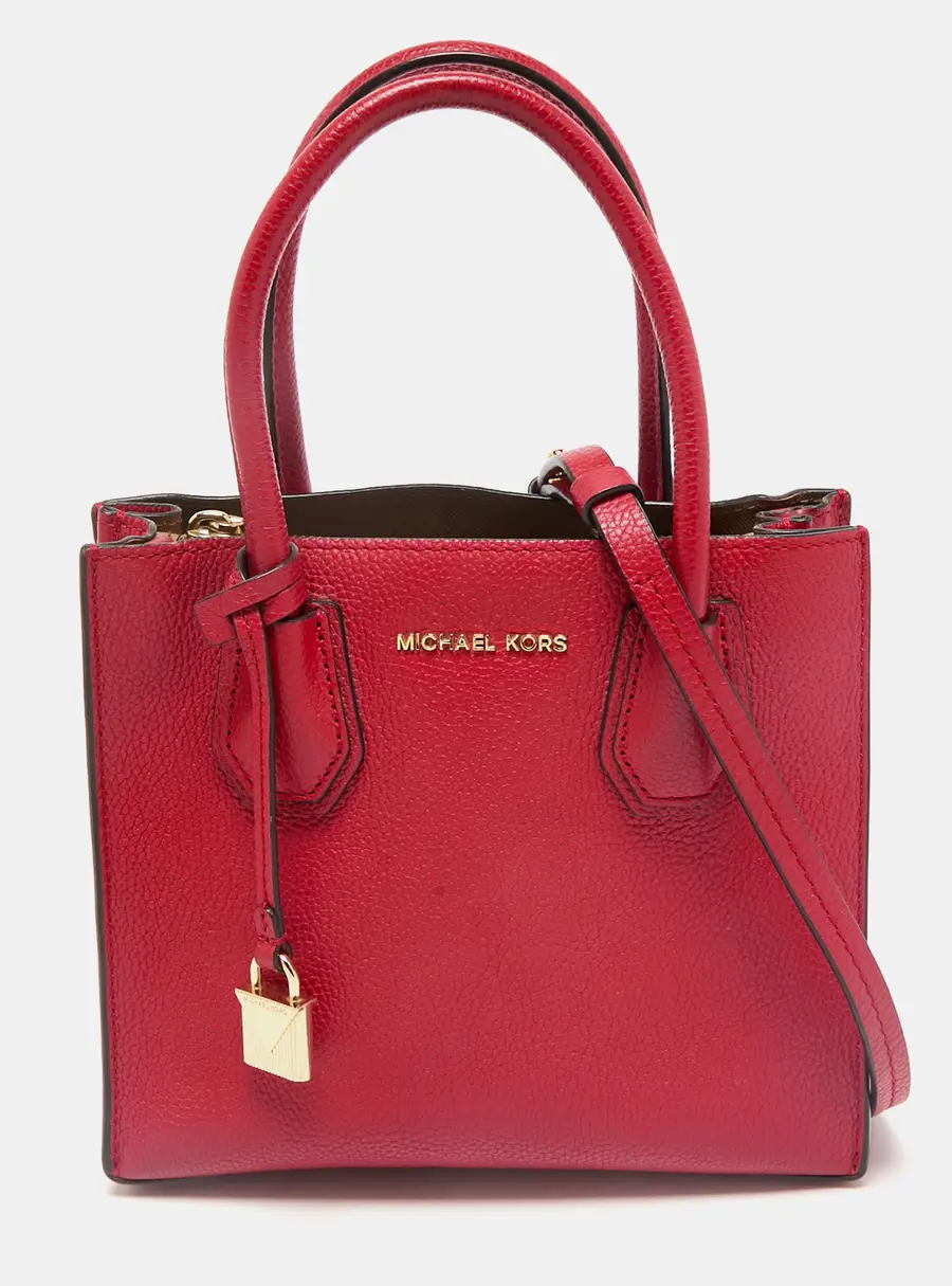 Michael Kors Mercer Red Leather Tote Bag