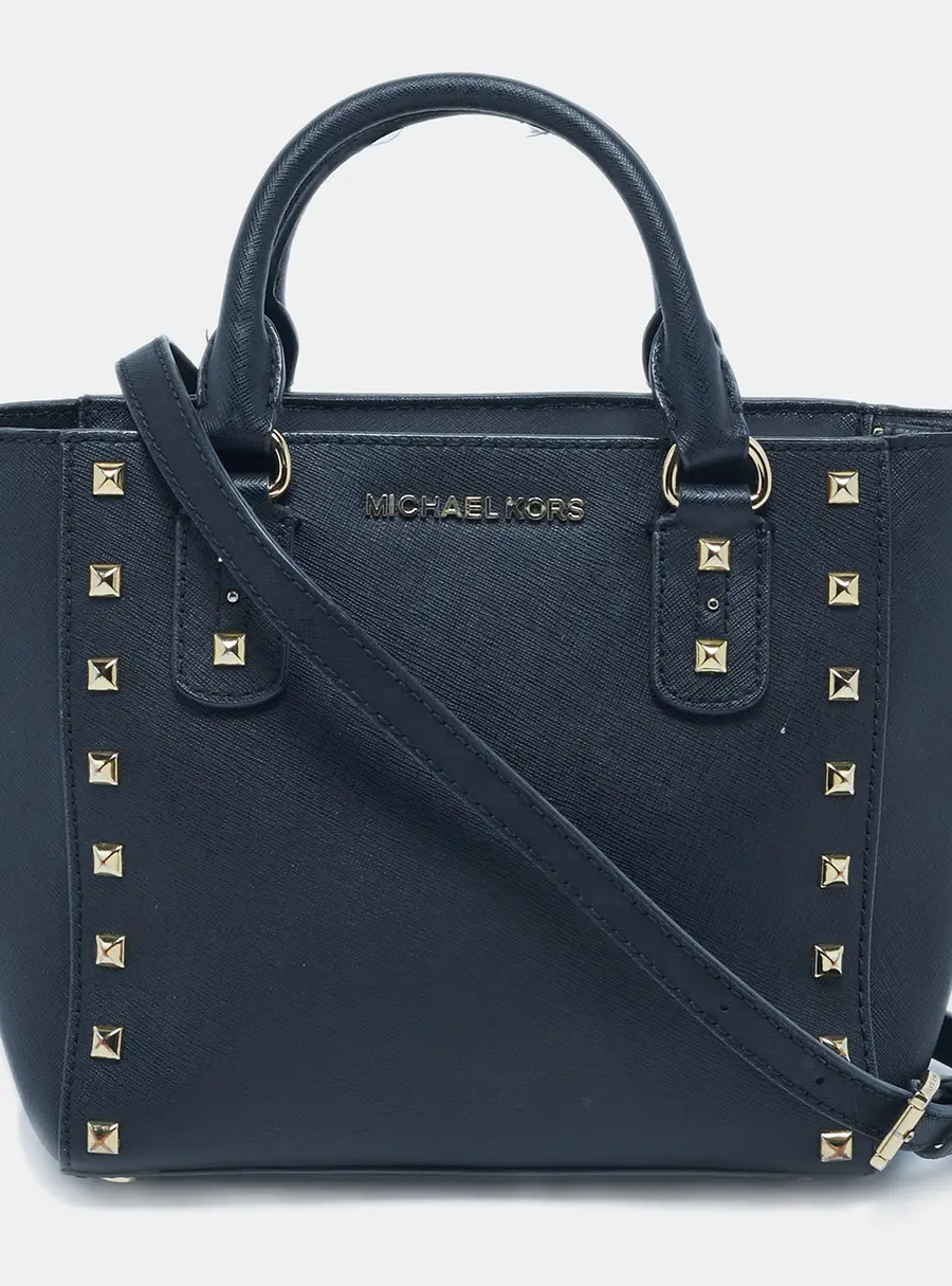 Michael Kors Sandrine Black Leather Tote Bag