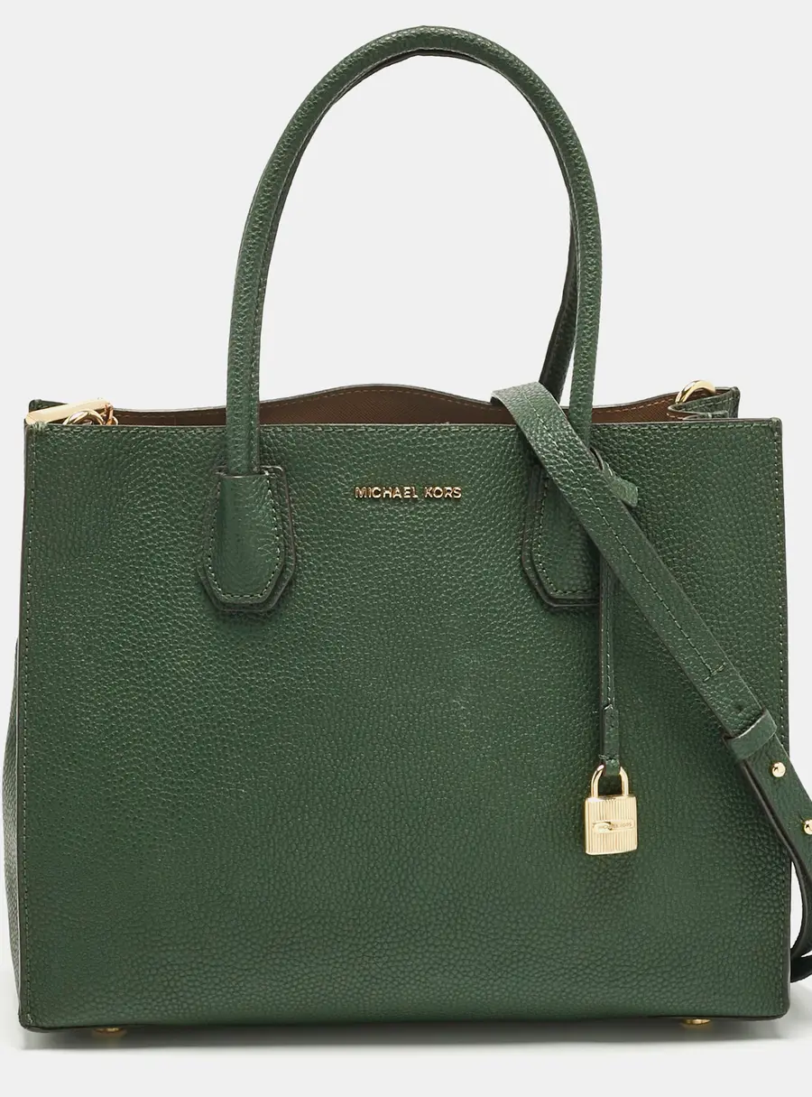 Michael Kors Mercer Green Leather Tote Bag