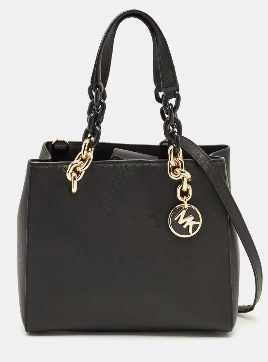 Michael Kors Cynthia Black Saffiano Leather Tote Bag