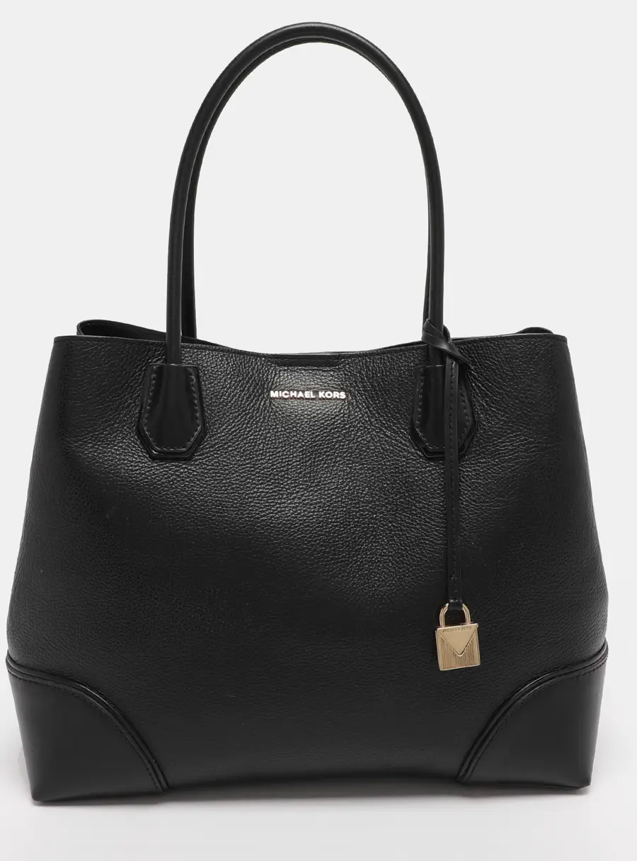 Michael Kors Mercer Gallery Large Black Leather Tote Bag