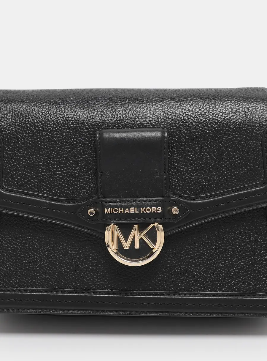 Michael Kors Black Leather Medium Jessie Shoulder Bag