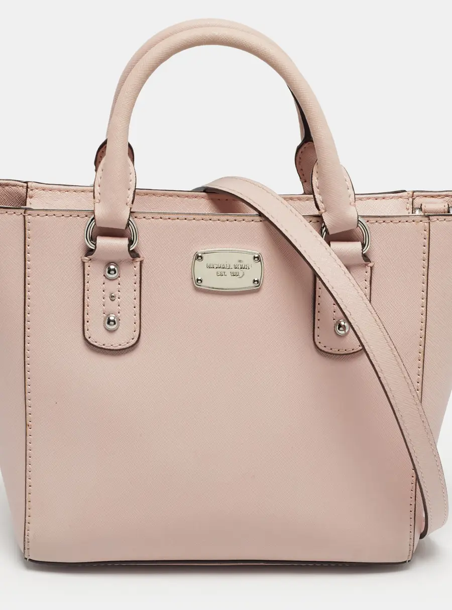 Michael Kors Light Pink Leather Top Zip Tote