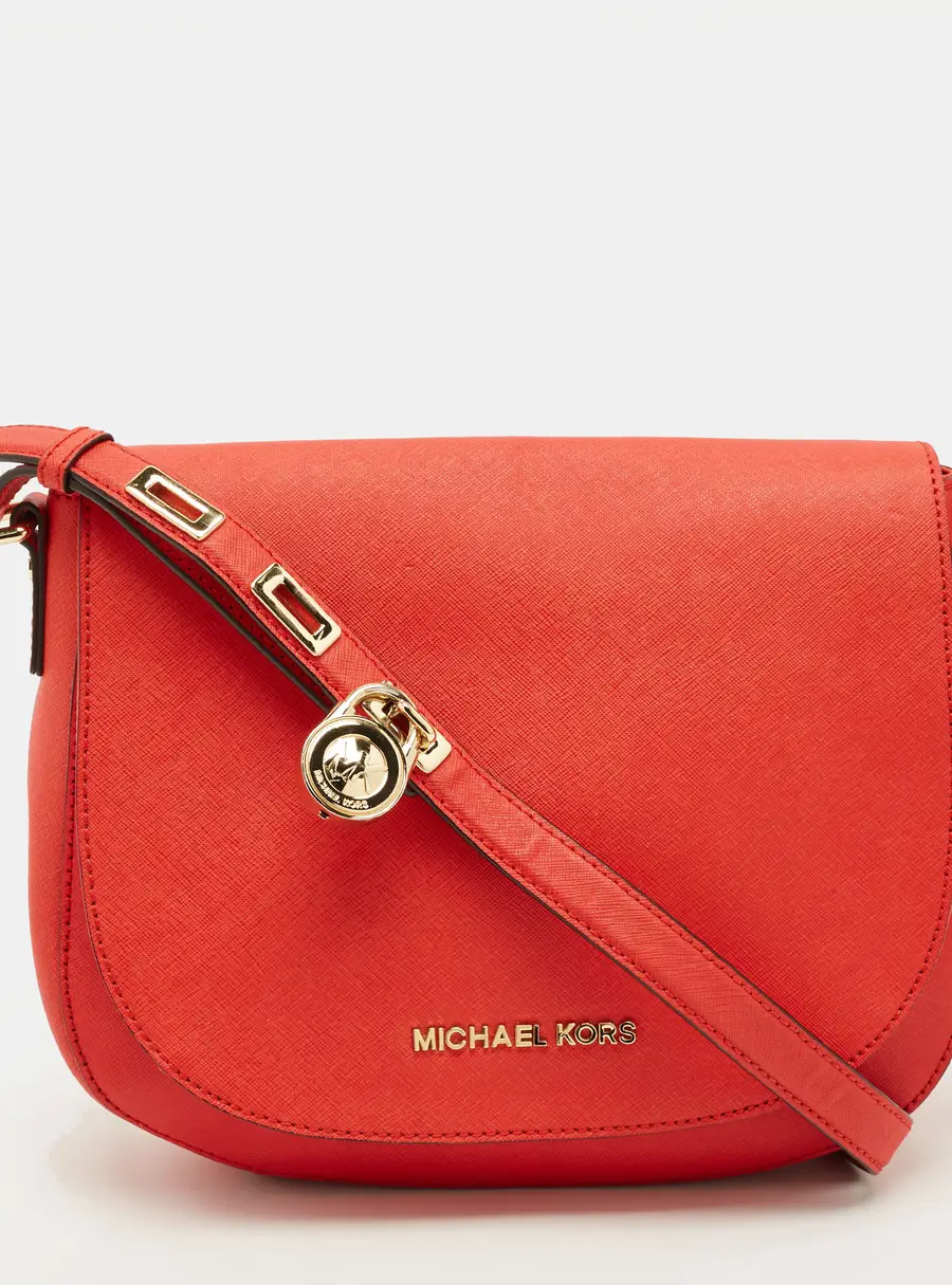 Michael Kors Hamilton Flap Red Leather Messenger Bag