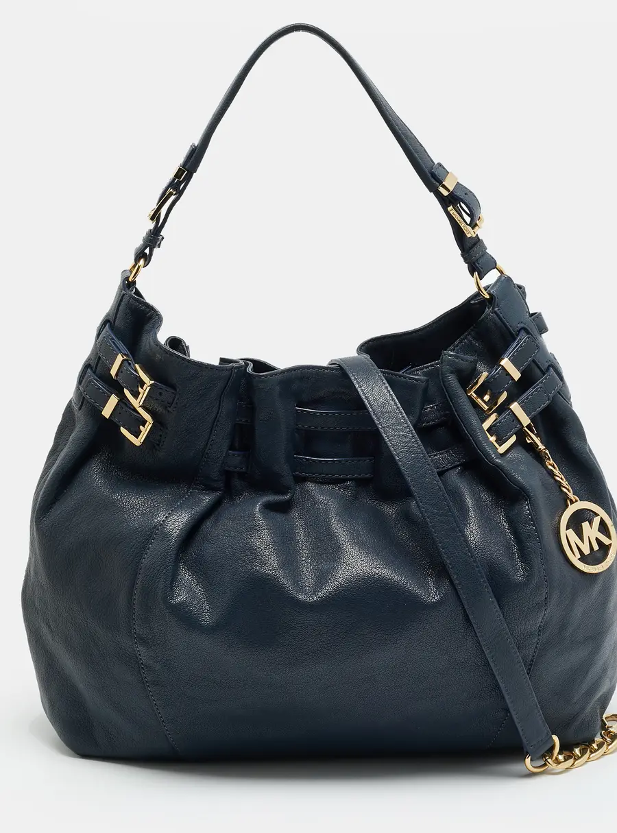 Michael Kors Edie Navy Blue Leather Hobo