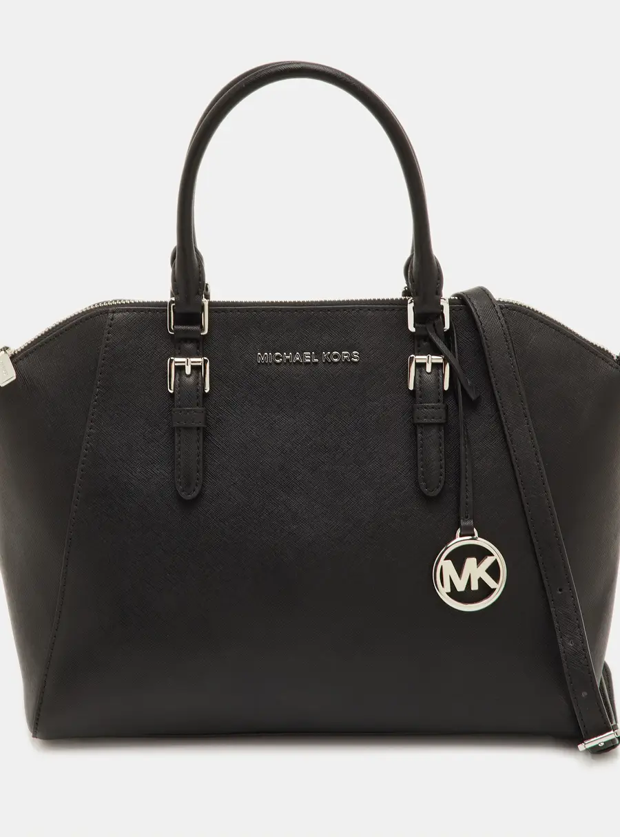 Michael Kors Ciara Black Leather Satchel