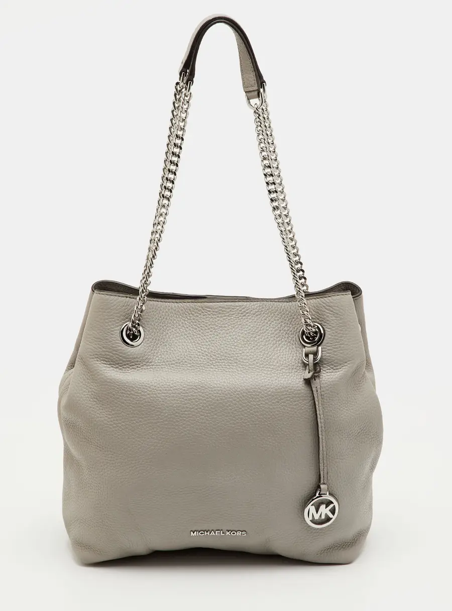 Michael Kors Jet Set Grey Leather Shoulder Bag