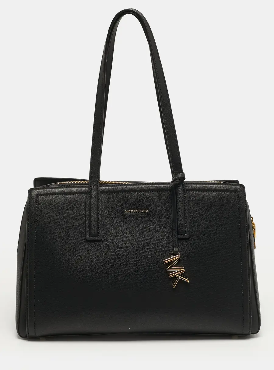 Michael Kors Laila Medium Black Leather Tote