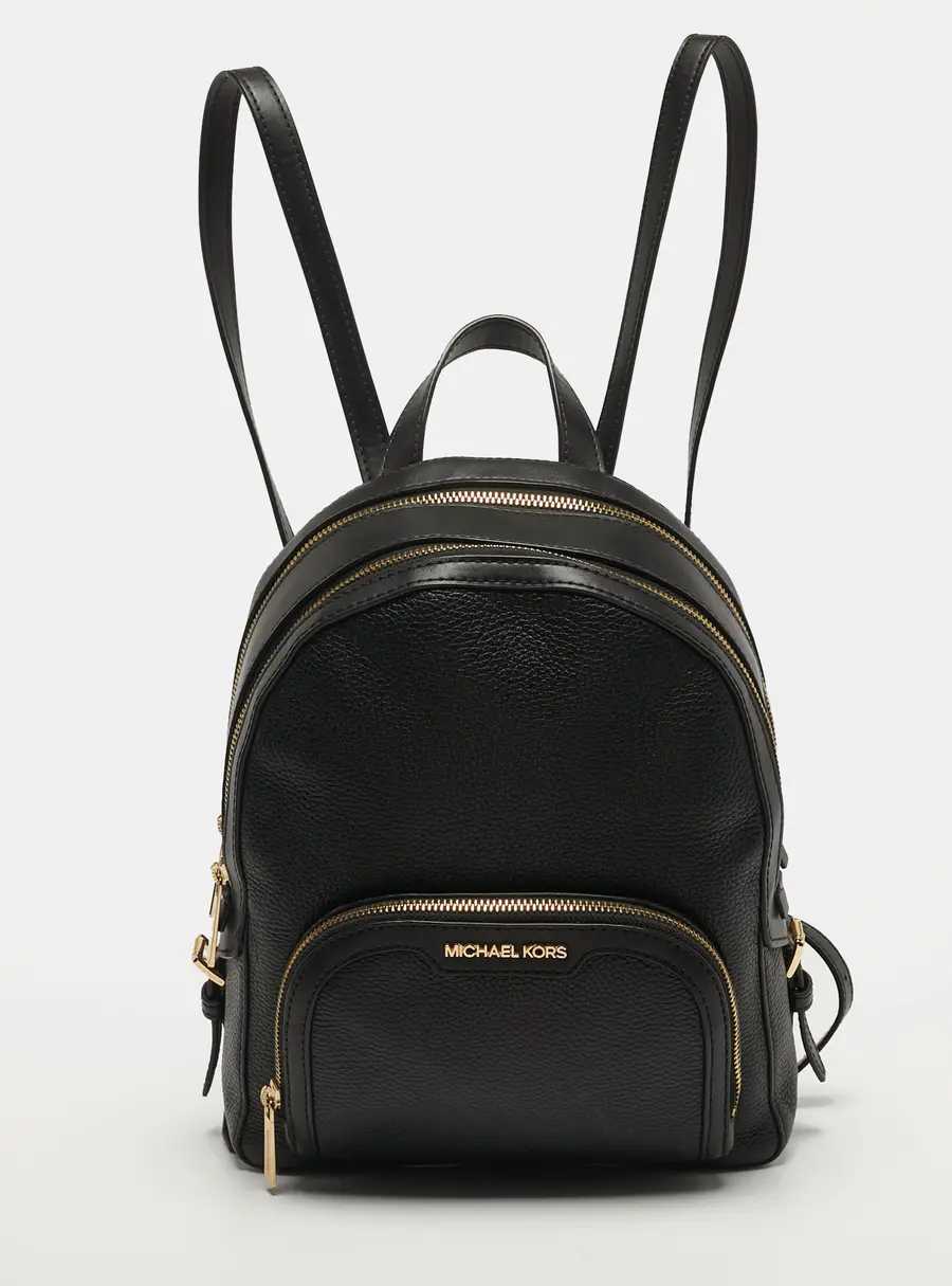 Michael Kors Jaycee Medium Black Leather Backpack