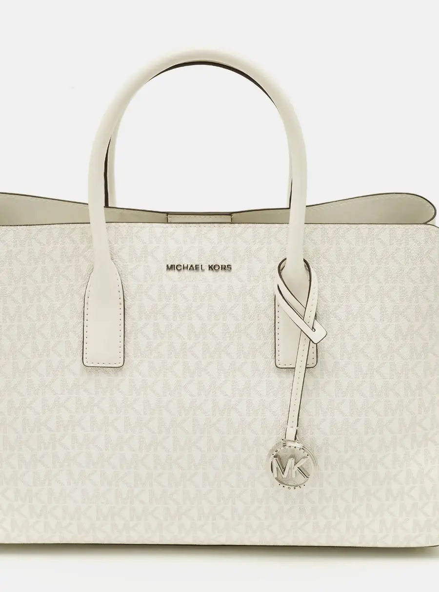 Michael kors Ruthie White Signature Coated Canvas Satchel