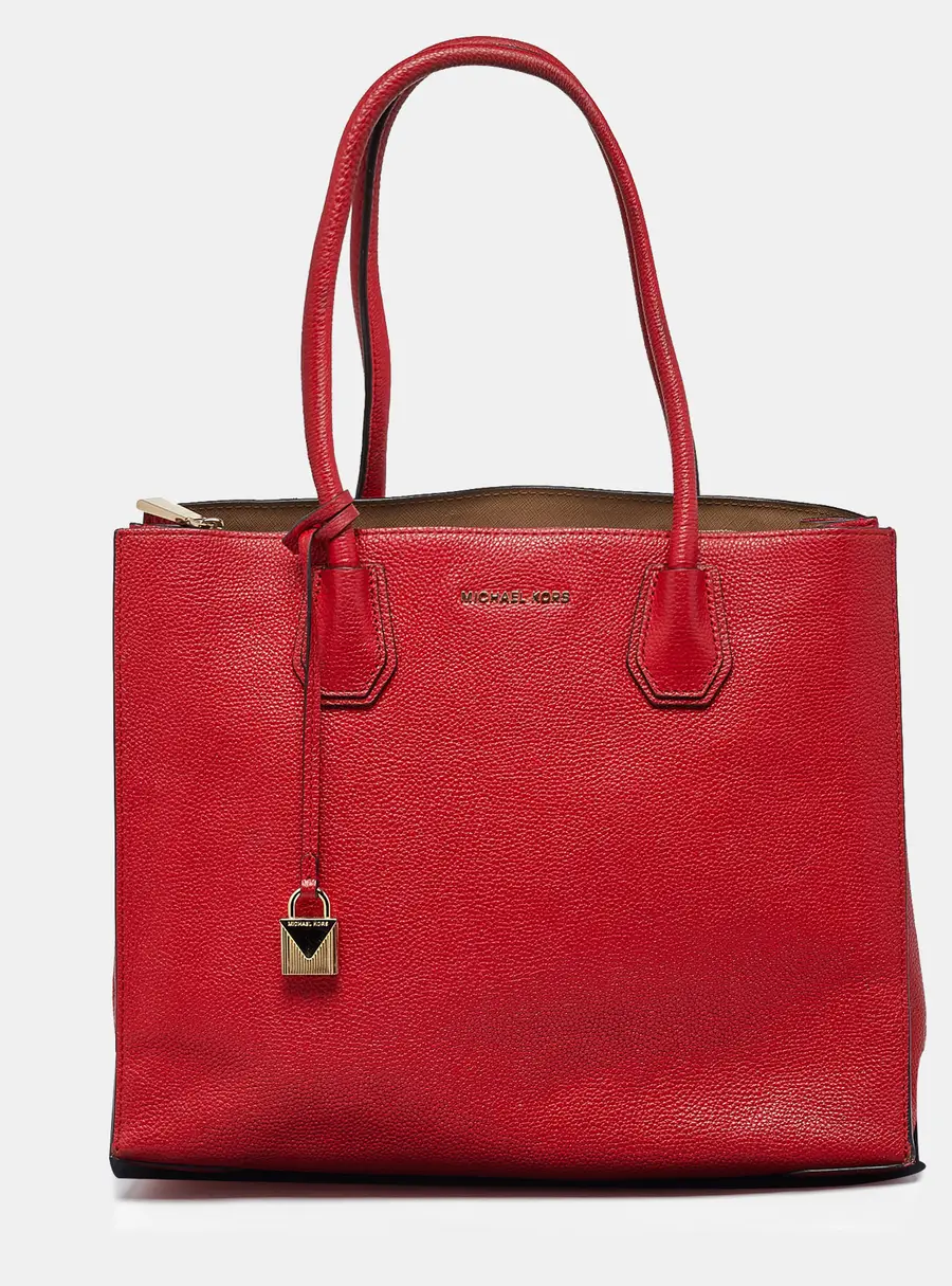 Michael Kors Mercer Red Leather Tote