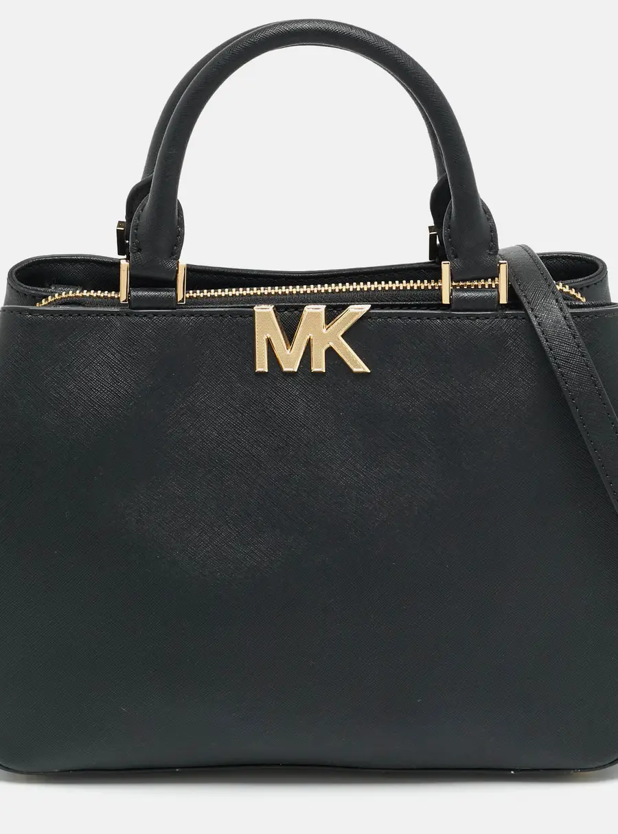 Michael Kors Florence Medium Black Saffiano Leather Satchel