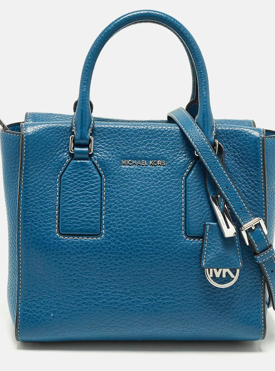 Michael Kors Selby Blue Leather Tote