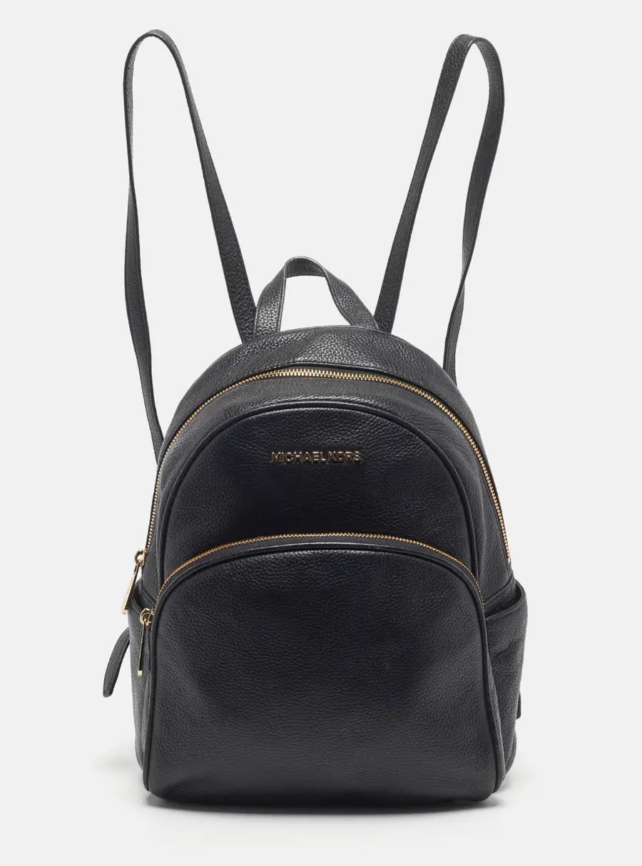 Michael Kors Abbey Medium Black Leather Backpack