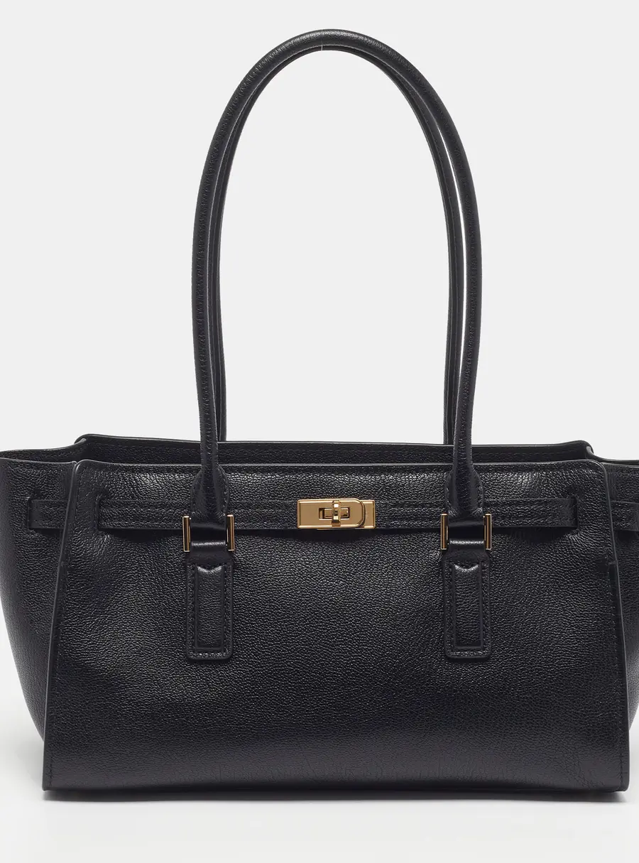 Michael Kors Hamilton Moderne Small Black Leather Satchel