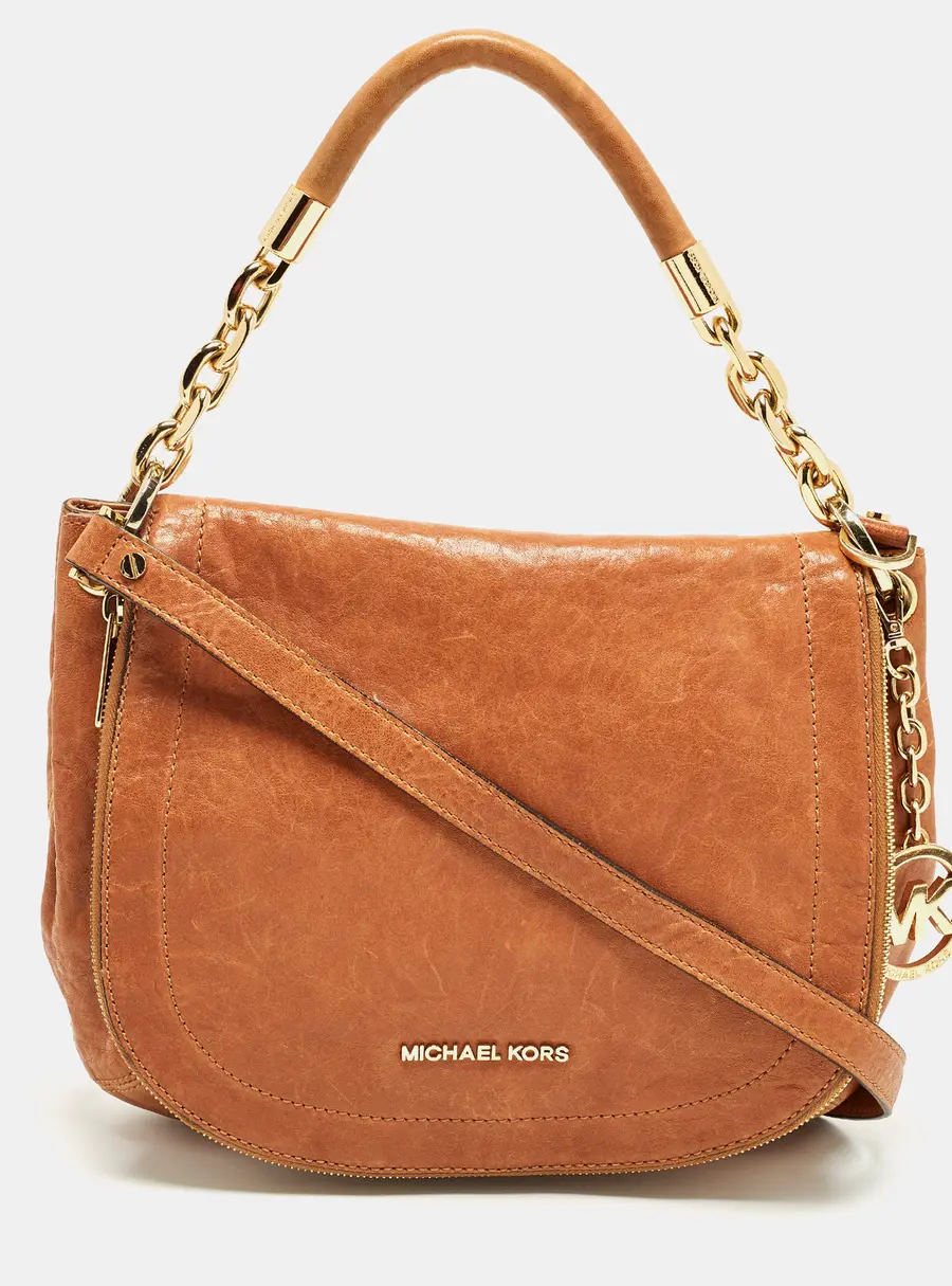 Michael Kors Bedford Flap Brown Leather Shoulder Bag