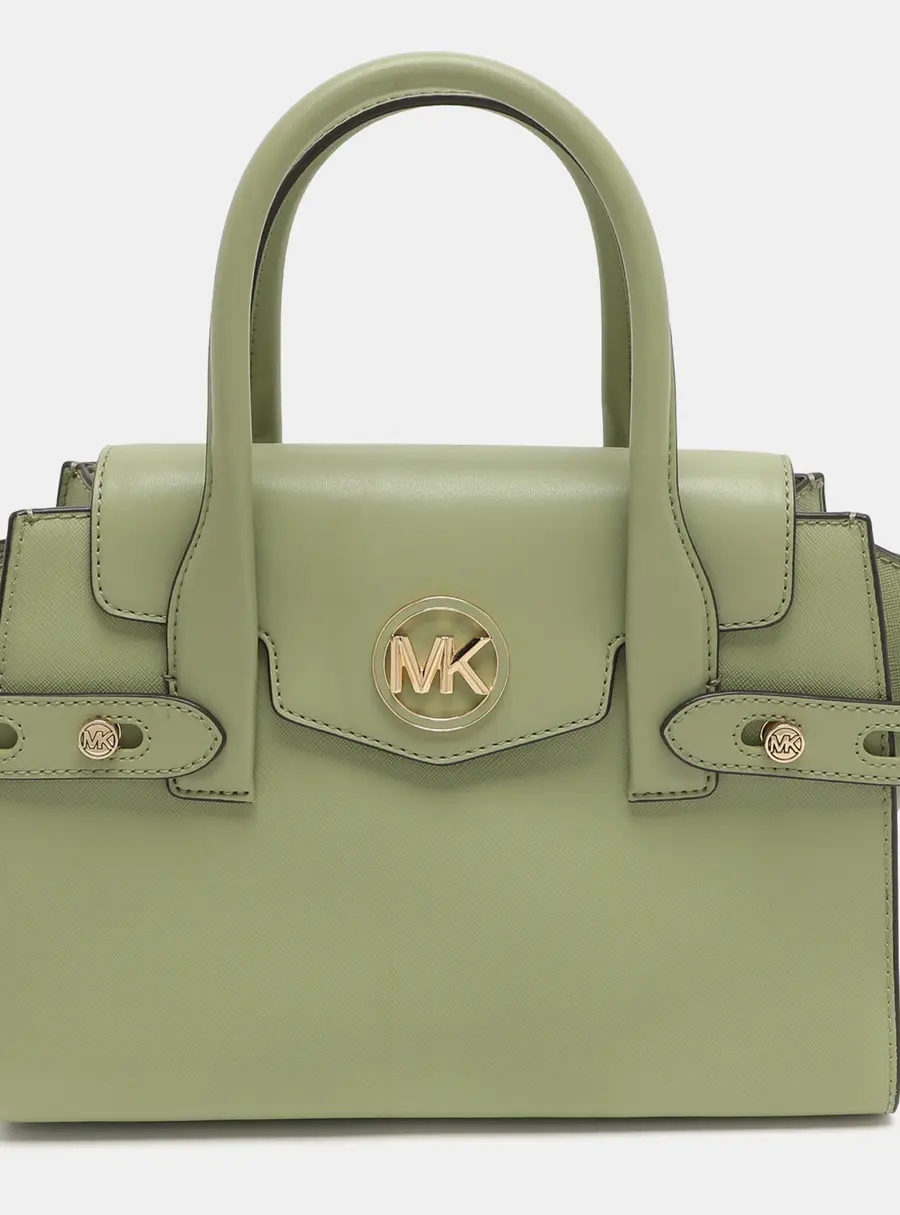 Michael Kors Carmen Green Leather Satchel