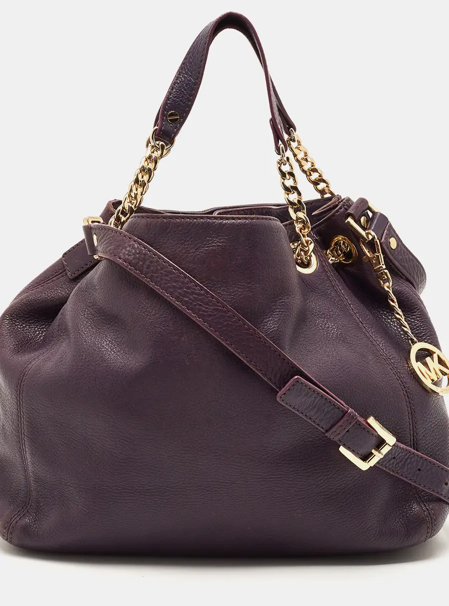 Michael Kors Jet Set Chain Purple Leather Shoulder Bag