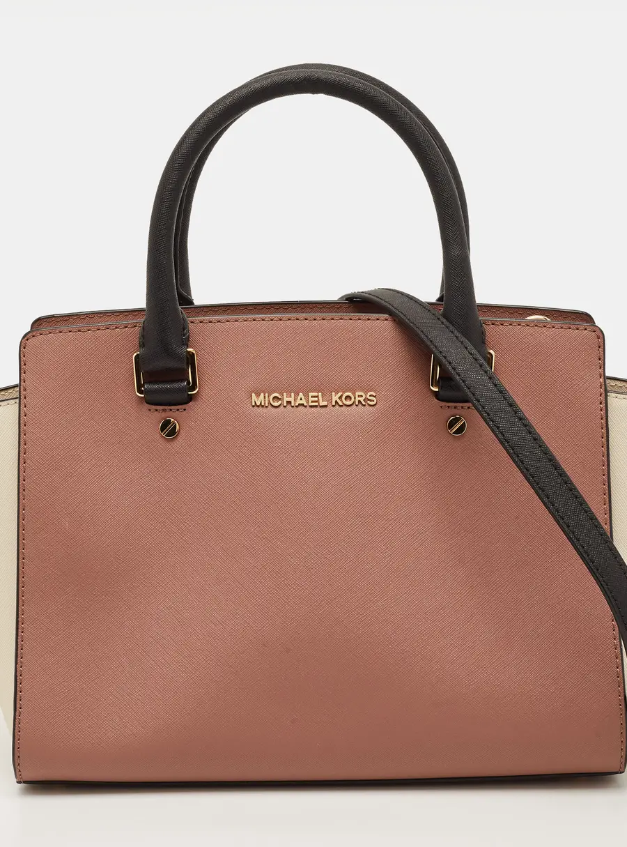 Michael Kors Selma Medium Tri Color Leather Satchel