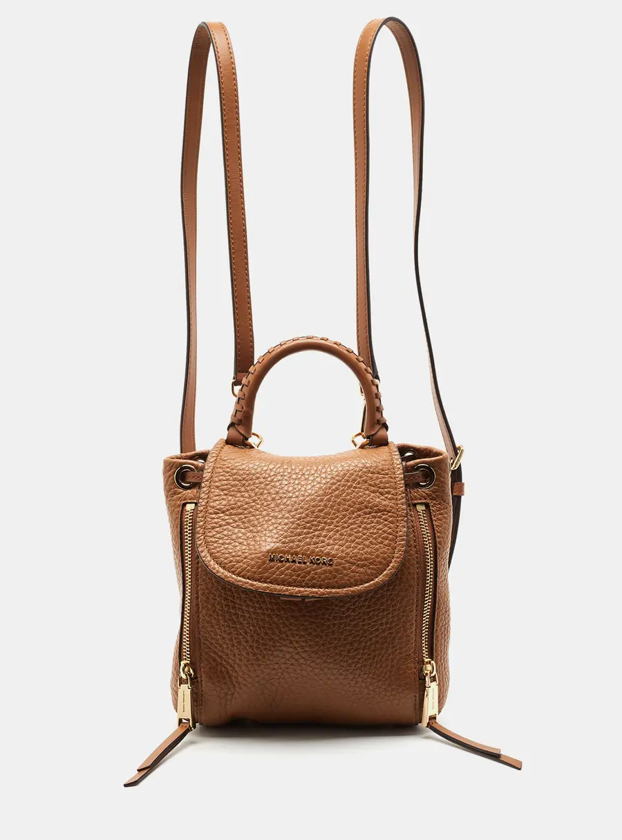 Michael Kors Viv Extra Small Brown Leather Backpack