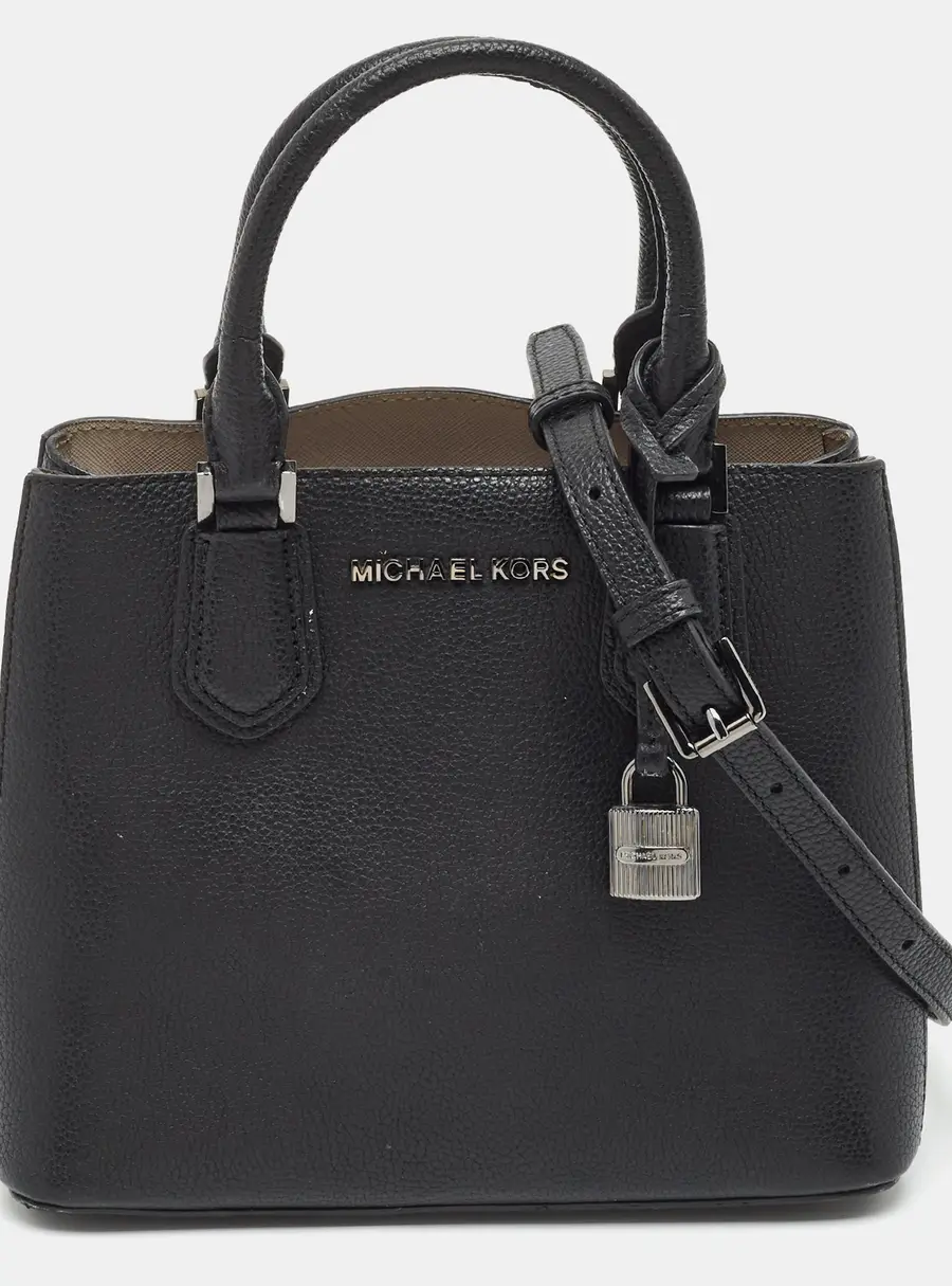 Michael Kors Adele Medium Black Leather Tote