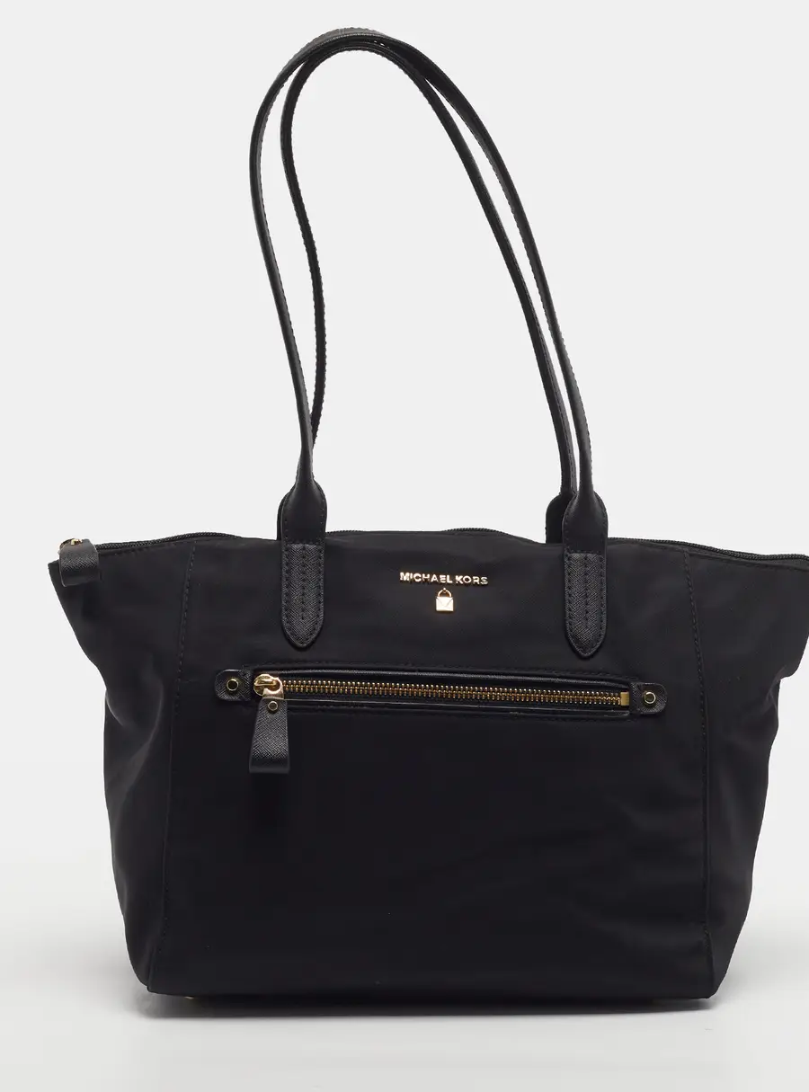 Michael Kors Kelsey Black Nylon Shopper Tote