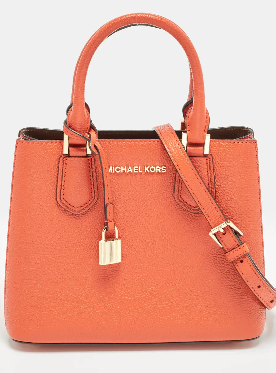 Michael Kors Adele Orange Leather Tote