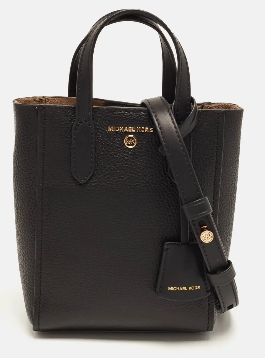 Michael Kors Sinclair NS Extra Small Black Leather Tote Crossbody Bag
