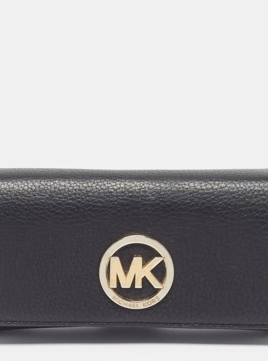 Michael Kors Fulton Black Leather Continental Wallet