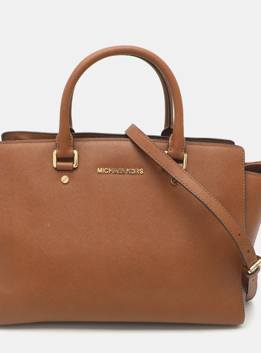 Michael Kors Selma Brown Leather Tote