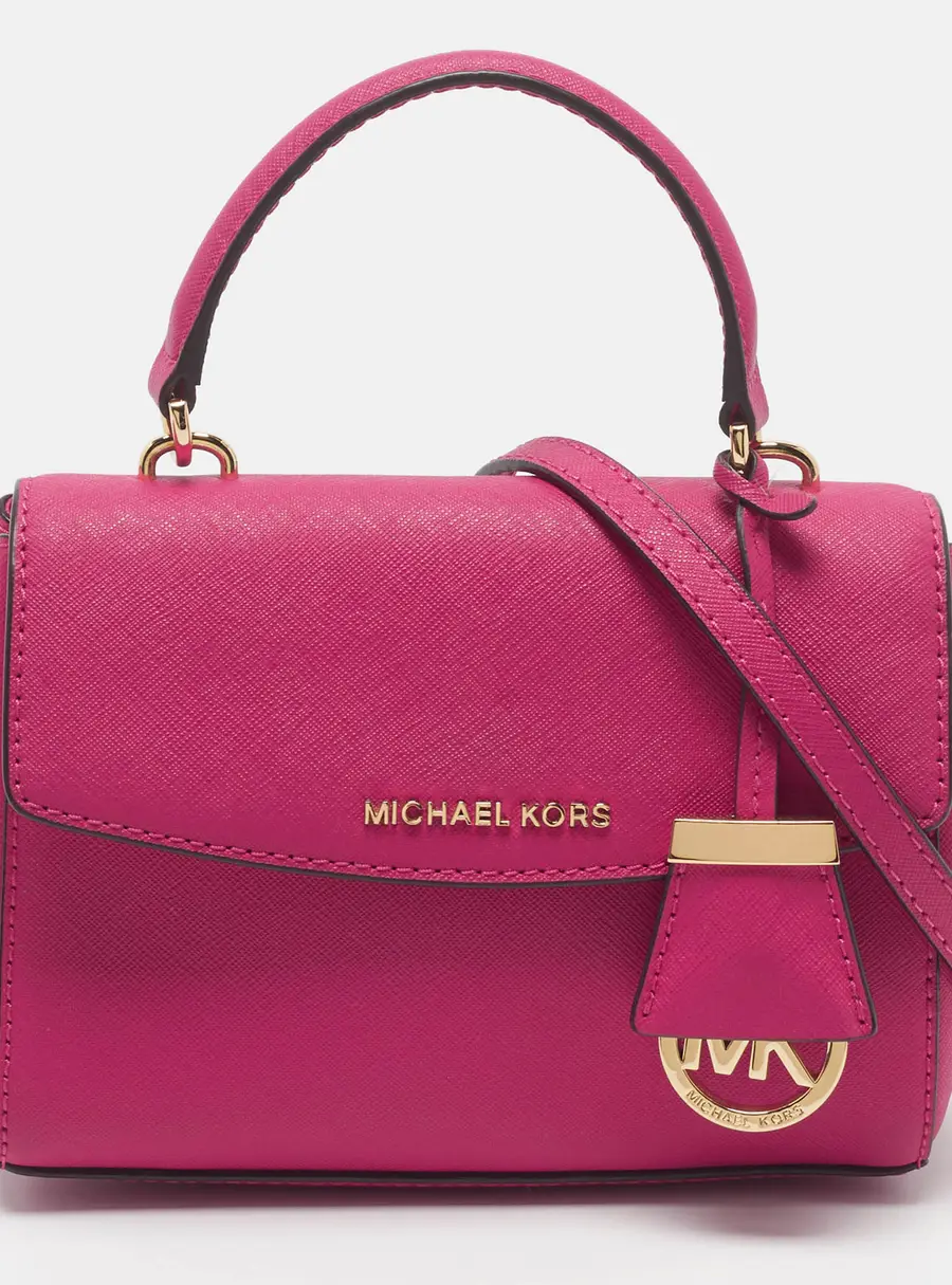 Michael Kors Ava Mini Fuchsia Saffiano Leather Top Handle Bag